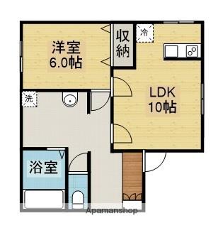 イーストロードNF(1LDK/1階)の間取り写真