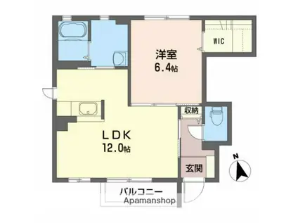 奥羽本線 土崎駅 徒歩9分 2階建 築17年(1LDK/1階)の間取り写真