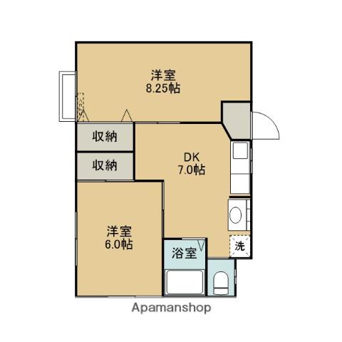 メゾンロイヤルⅠ(2DK/1階)の間取り写真