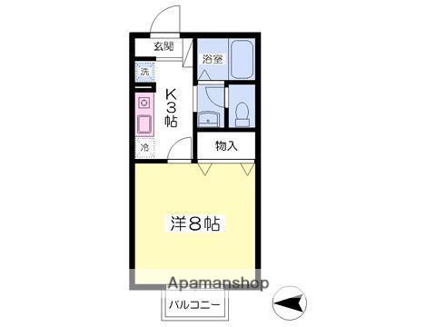 セジュール華Ⅱ(1K/2階)の間取り写真