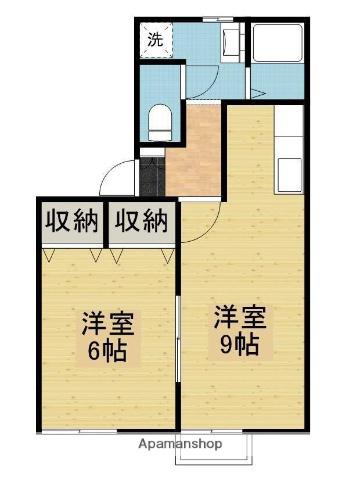 エルフローラワイズ(1LDK/2階)の間取り写真