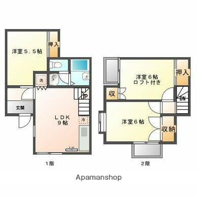 シティパレス21-(3DK/1階)の間取り写真