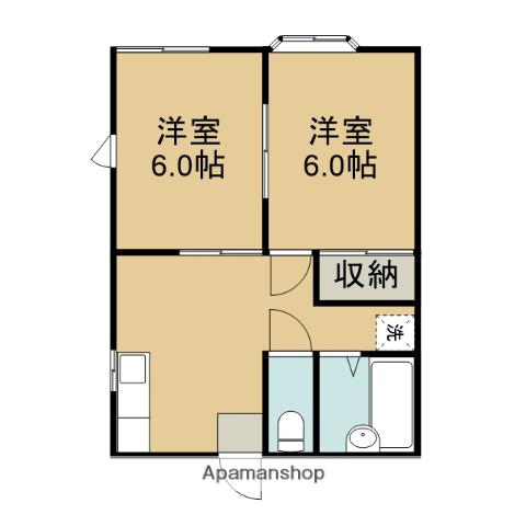 アパートメントきくち(2DK/2階)の間取り写真