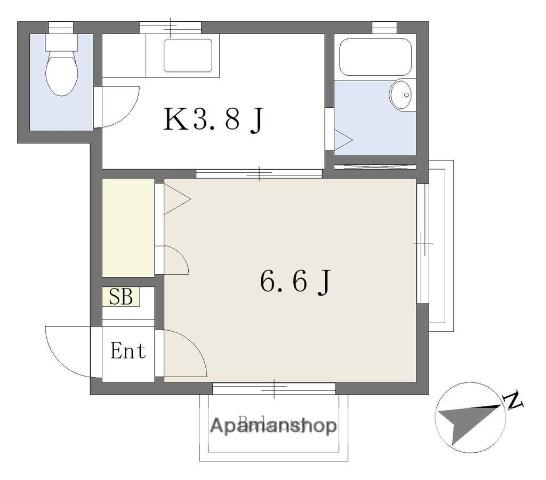 ディアス保戸野(1K/1階)の間取り写真