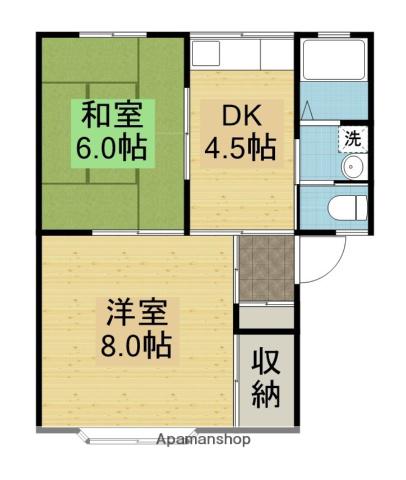 クレール仁井田(2DK/2階)の間取り写真