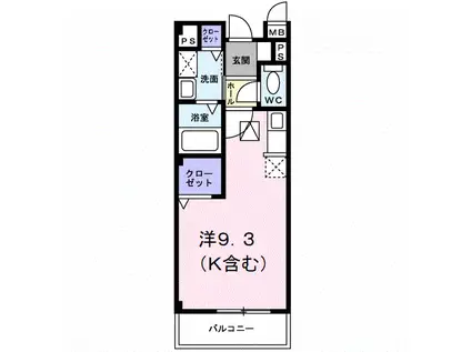 リフティ・サイド・コート(ワンルーム/1階)の間取り写真