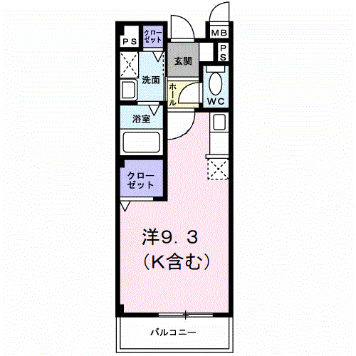 リフティ・サイド・コート(ワンルーム/2階)の間取り写真
