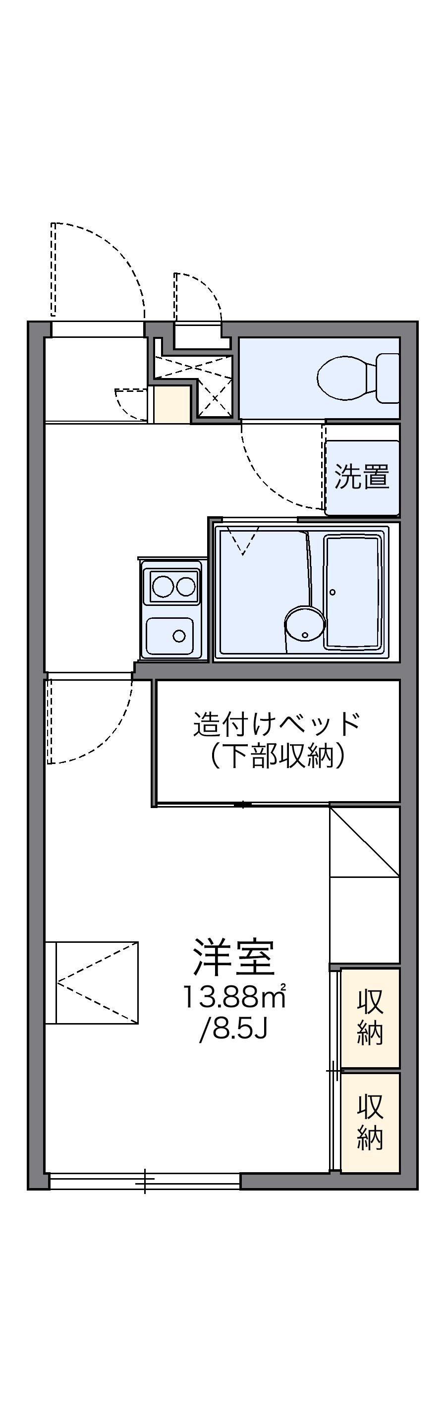 レオパレスジュミーノ(1K/1階)の間取り写真