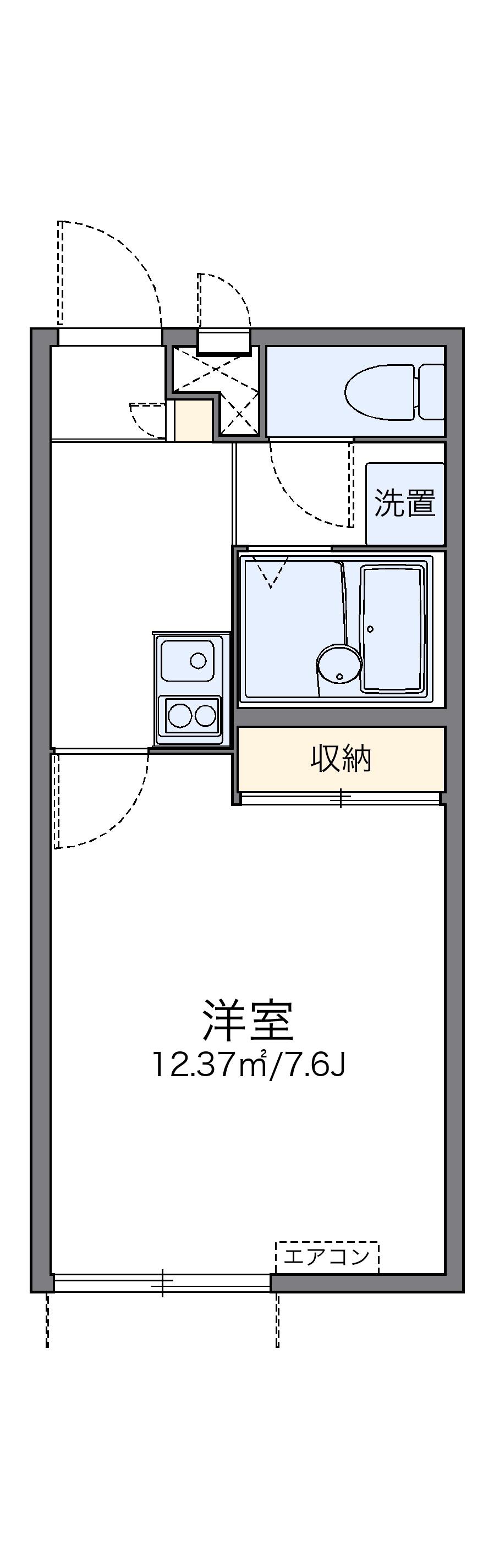 レオパレスオレンジヒルズ(1K/2階)の間取り写真