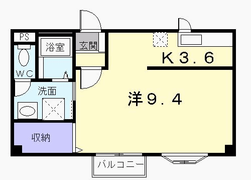 ブレスイングビレッジ(1K/1階)の間取り写真