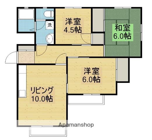 セントラルマンション(3LDK/1階)の間取り写真