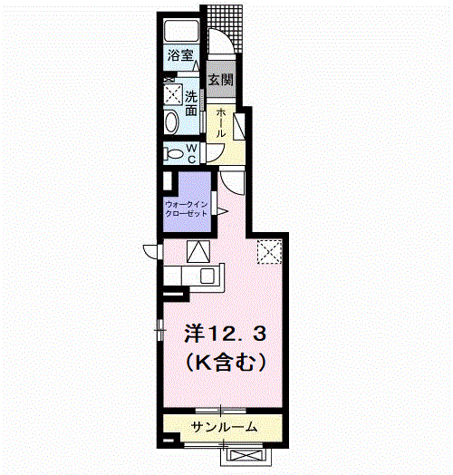 キャマラード(ワンルーム/1階)の間取り写真