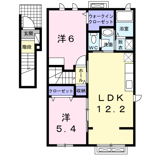 パークヒルズ Ⅳ(2LDK/2階)の間取り写真