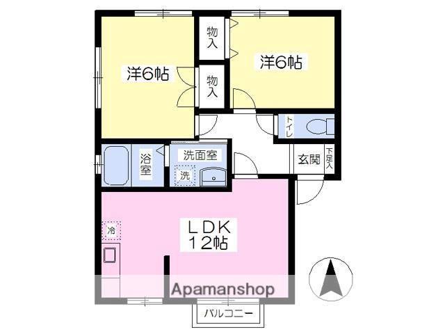 プラスハウスⅥ(2LDK/1階)の間取り写真