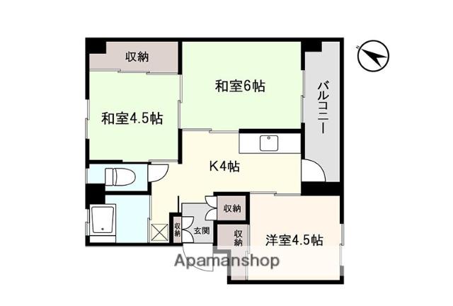 アシスト秋田マンションⅠ号棟(3K/3階)の間取り写真