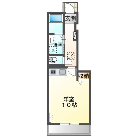 アヴァンティ(ワンルーム/1階)の間取り写真