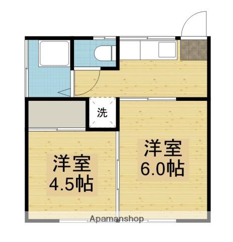 フェリーチェにいだ(2K/2階)の間取り写真