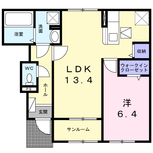 セラヴィ(1LDK/1階)の間取り写真