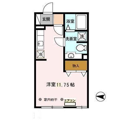 コスミオンセブン(ワンルーム/1階)の間取り写真