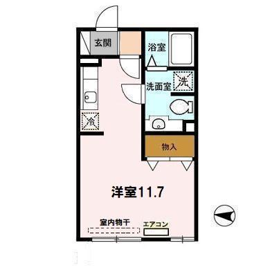 コスミオンセブン(ワンルーム/1階)の間取り写真