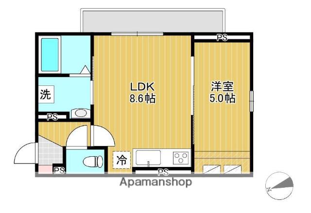 VERANO MAR(1LDK/3階)の間取り写真