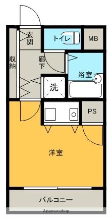 トーカンキャステール山王(ワンルーム/2階)の間取り写真