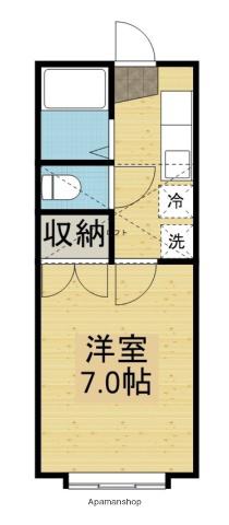 AMAソレイユ(1K/1階)の間取り写真