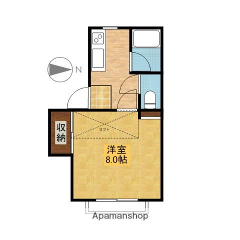 レジデンスS(1K/2階)の間取り写真