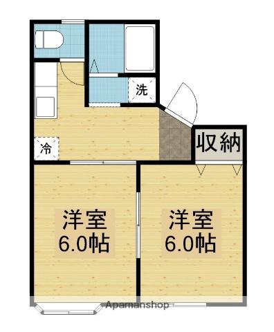 アンビロンさとう(2K/2階)の間取り写真