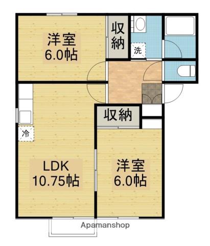 エクセルエイト(2LDK/2階)の間取り写真