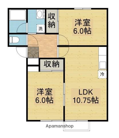 エクセルエイト(2LDK/2階)の間取り写真