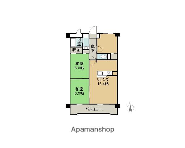 スカイレジデンシア山王(2LDK/7階)の間取り写真