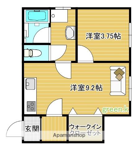 アンテロープ蓮沼(1LDK/1階)の間取り写真