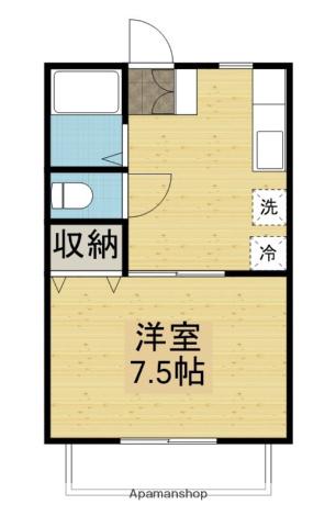 ヒューマンシティ(1DK/2階)の間取り写真