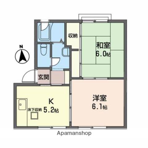 ロイヤルパレス城東A(2K/1階)の間取り写真