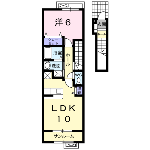 メゾンサンパティックⅢ(1LDK/2階)の間取り写真