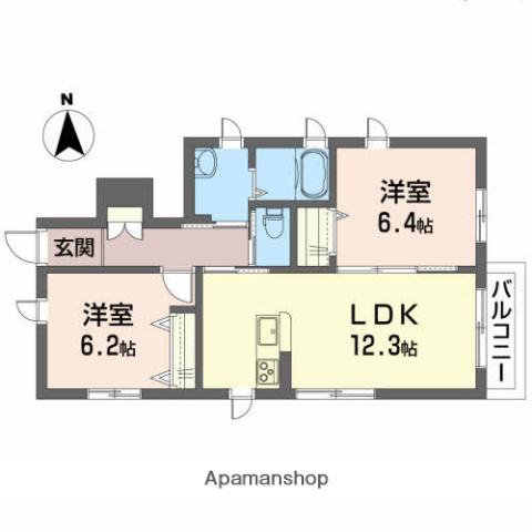 レグルスⅡ(2LDK/1階)の間取り写真