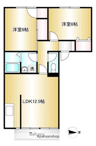 プラスハウスⅥ(2LDK/1階)の間取り写真