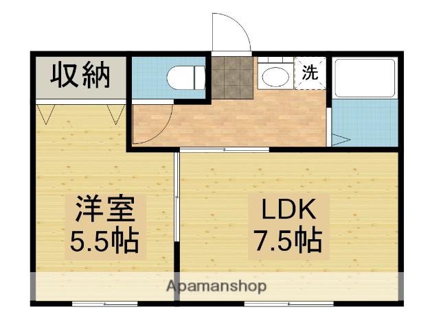 奥羽本線 秋田駅 徒歩10分 2階建 築6年(1LDK/2階)の間取り写真