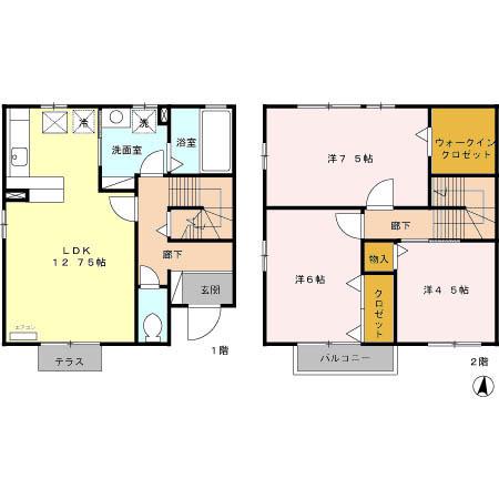 ブランシェ北斗　Ａ(3LDK)の間取り写真