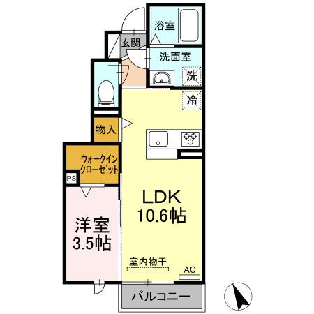 シャルマン・G(1LDK/1階)の間取り写真