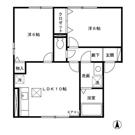 セジュールエルピス(2LDK/1階)の間取り写真