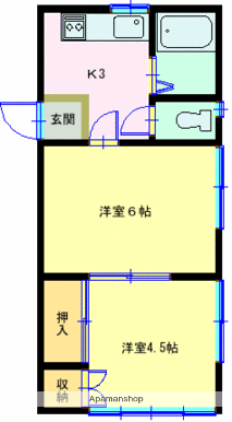 ソードコーポ(2K/1階)の間取り写真