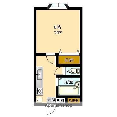 メゾン・ウィングA棟Ⅱ(1K/1階)の間取り写真