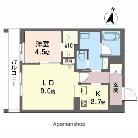 フォルビート八橋(1LDK/2階)の間取り写真