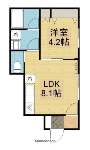 MIETSHAUS(1LDK/1階)の間取り写真