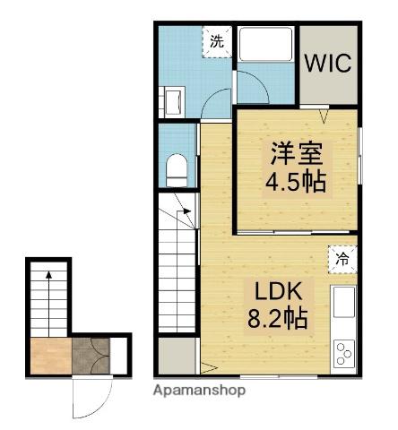MIETSHAUS(1LDK/2階)の間取り写真