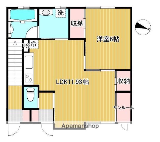 ヴィレッジ仁井田A(1LDK/1階)の間取り写真