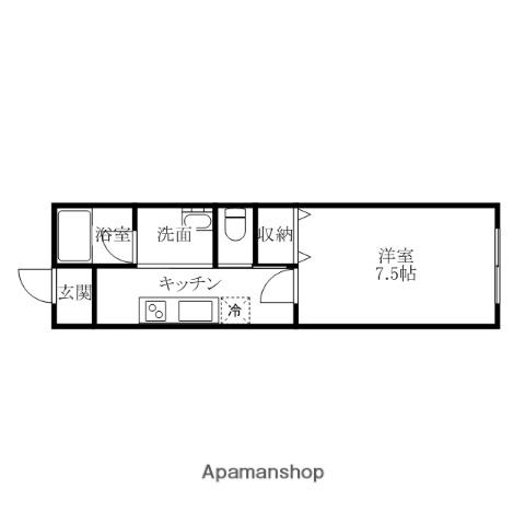 ハイツシンフォニー(1K/1階)の間取り写真