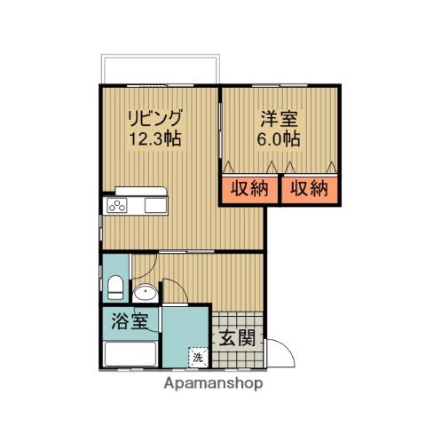 ロイヤル拓(1LDK/2階)の間取り写真